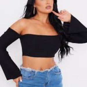 Halter top with sleeves